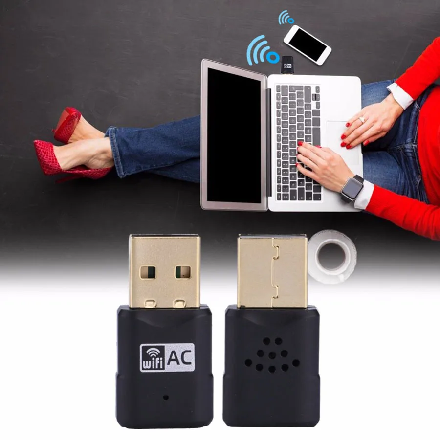600Mpbs беспроводной 2,4G/5,8G двухдиапазонный 802.11ac мини USB WiFi адаптер для ноутбука настольный компьютер