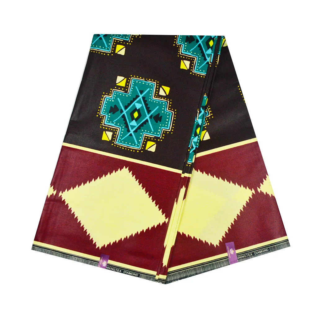 

Brown African Wax Fabric for Sewing High Quality Real Dutch Print Wax 100% Cotton Ghana Ankara Nigerian Wax Material for Men