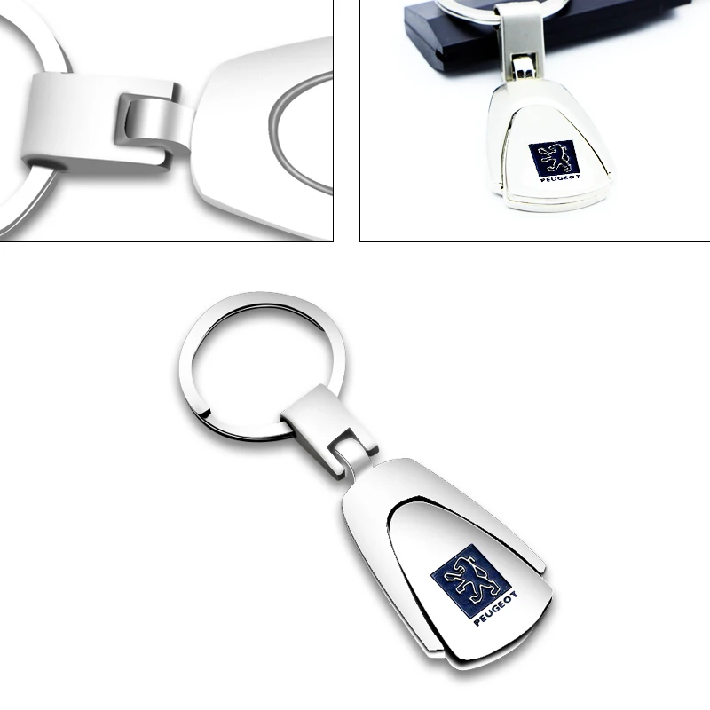 

Metal Car Logo Keychain Auto Car Badge Key Chain Key Ring for Peugeots 107 108 206 207 308 307 508 2008 3008 style car Styling