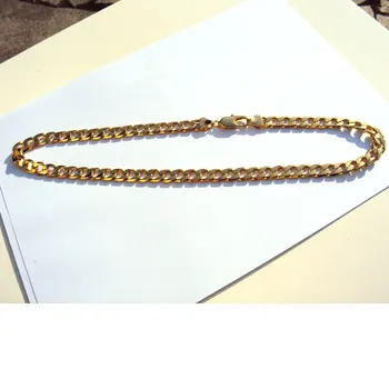 

Solid Gold G/F AUTHENTIC 18 K Stamped 10mm 24" Link Curb Cuban Chain fine necklace Made In Best
