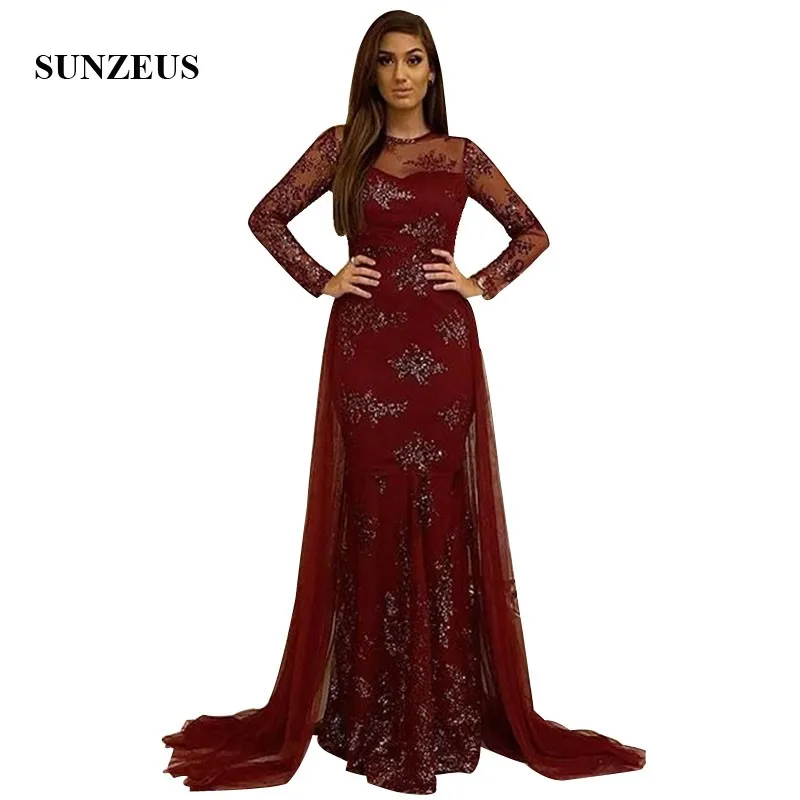 Applicaties Lace Avondjurk Met Pailletten Mermaid Lange Mouwen Bourgondië Formele Lange Jurk Met Afneembare Rok Applicaties Lace Avondjurk Met Pailletten Mermaid Lange Mouwen Bourgondië Formele Lange Jurk Met Afneembare Rok