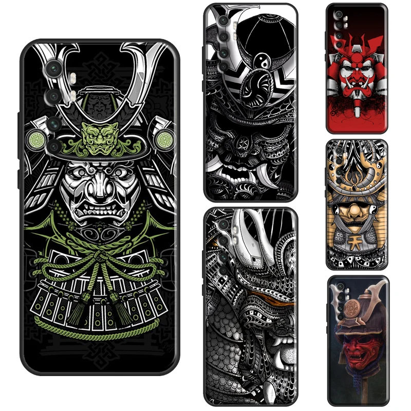 Чехол для шлема Samurai с маской японского воина POCO X3 Pro M3 F2 F3 чехол телефона Xiaomi Mi Note 10