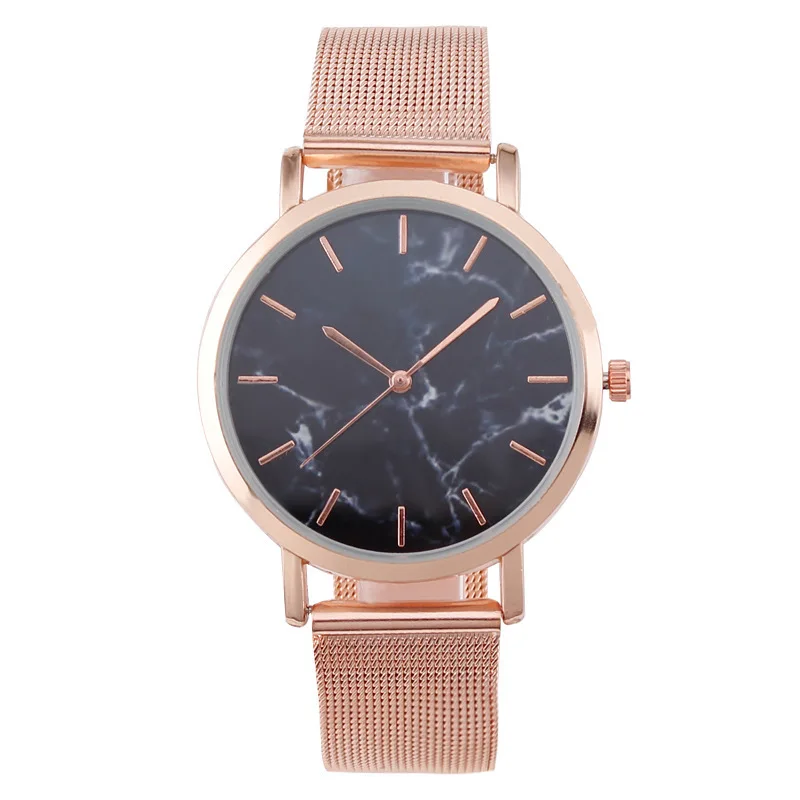 

New export cross border Nordic simple marble wristwatch women's Milan with mesh quartz watch manufacturers in stock