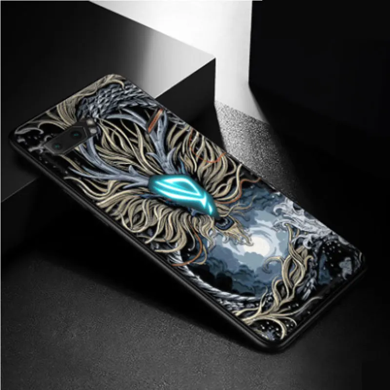 Чехол для Asus Rog Phone 2 Phone2 чехол 3D тиснение кожа мягкая задняя крышка для Asus Rog Phone II ZS660KL чехол силиконовый чехол Rog2
