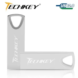 Techkey – mini clé USB en métal, support à mémoire de 4GB 8GB 16GB 32GB 64GB, lecteur Flash 