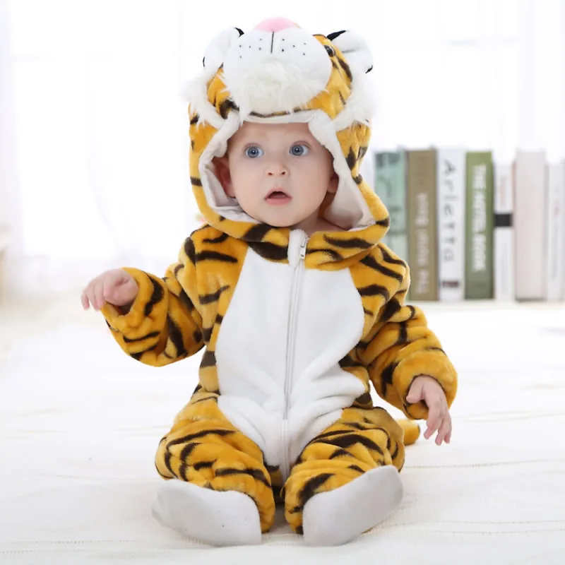 3D Tigger Фланелевые детские комбинезоны с кроликом; хлопковые комбинезоны для маленьких мальчиков и девочек с изображением животных; весенне-зимние комплекты одежды для малышей; Одежда для новорожденных; - Цвет: 3D Tigger