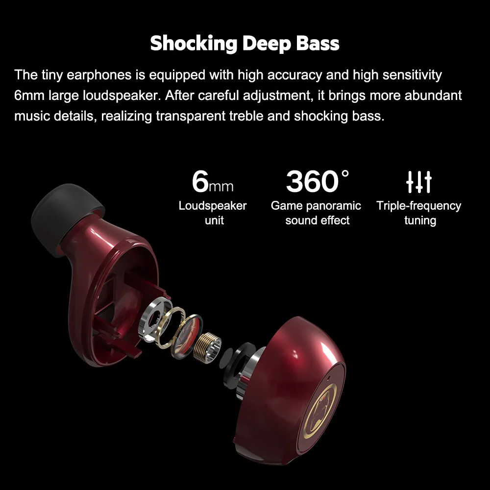 Marvel Certified Mini Bluetooth V5.0 Iron Man TWS Wireless Earphones  Stereo Captain America Support Linking Two Smartphone