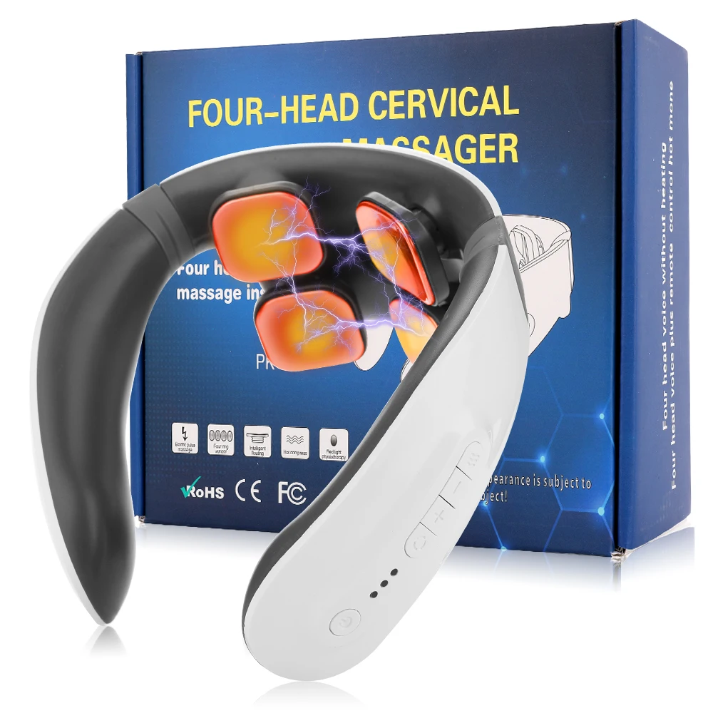Smart Infrared Heating Electric Pulse  Neck Massager Pain Relief Relaxation Shoulder Cervical Massager Portable Car Massager