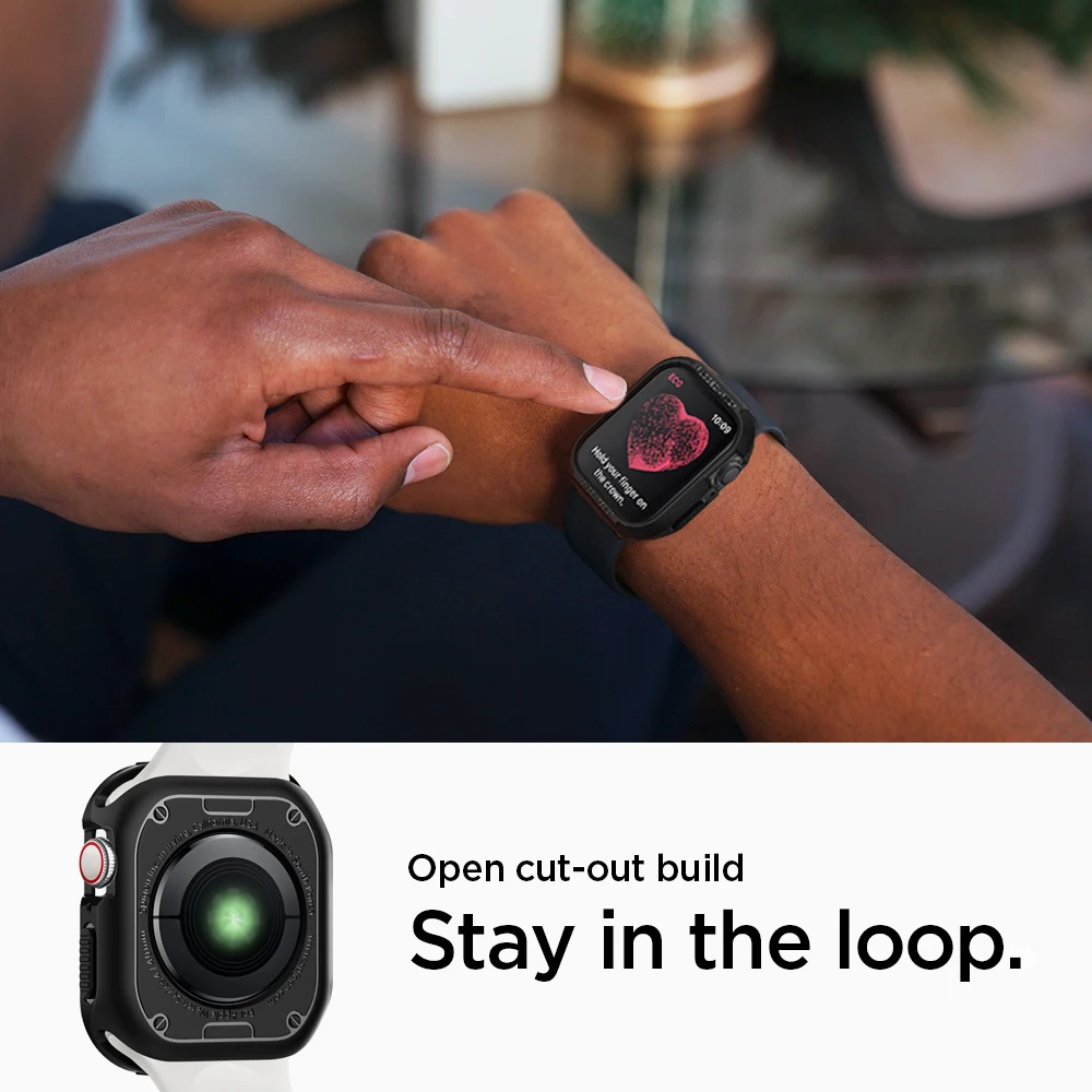 Billige Spigen Robuste Rüstung Fall für Apple Uhr Serie 5 4 Flexible Weiche TPU Matte Schwarz Fällen 44mm 40mm