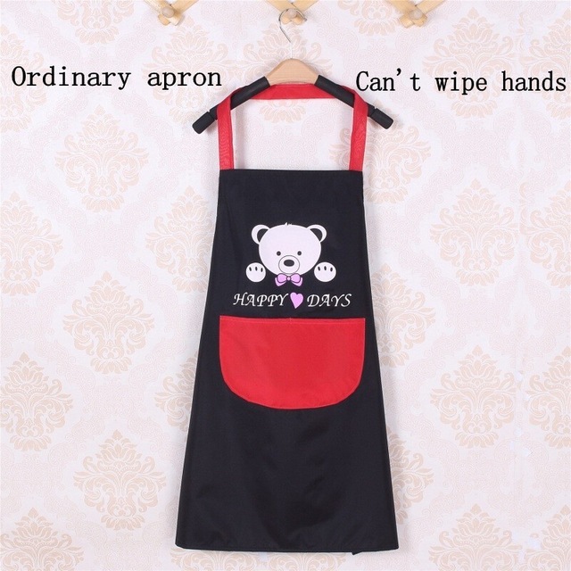 Oil Proof Cute Bear Cooking Apron Women Can Wipe Hands On Both Sides Pinafore Aprons kitchen Dress Baking Accessories