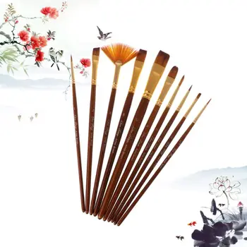 

10Pcs Watercolor Paint Brushes Set Nylon Hair Painting Brush Variety Style Oil Acrylic Art Drawing Supplies