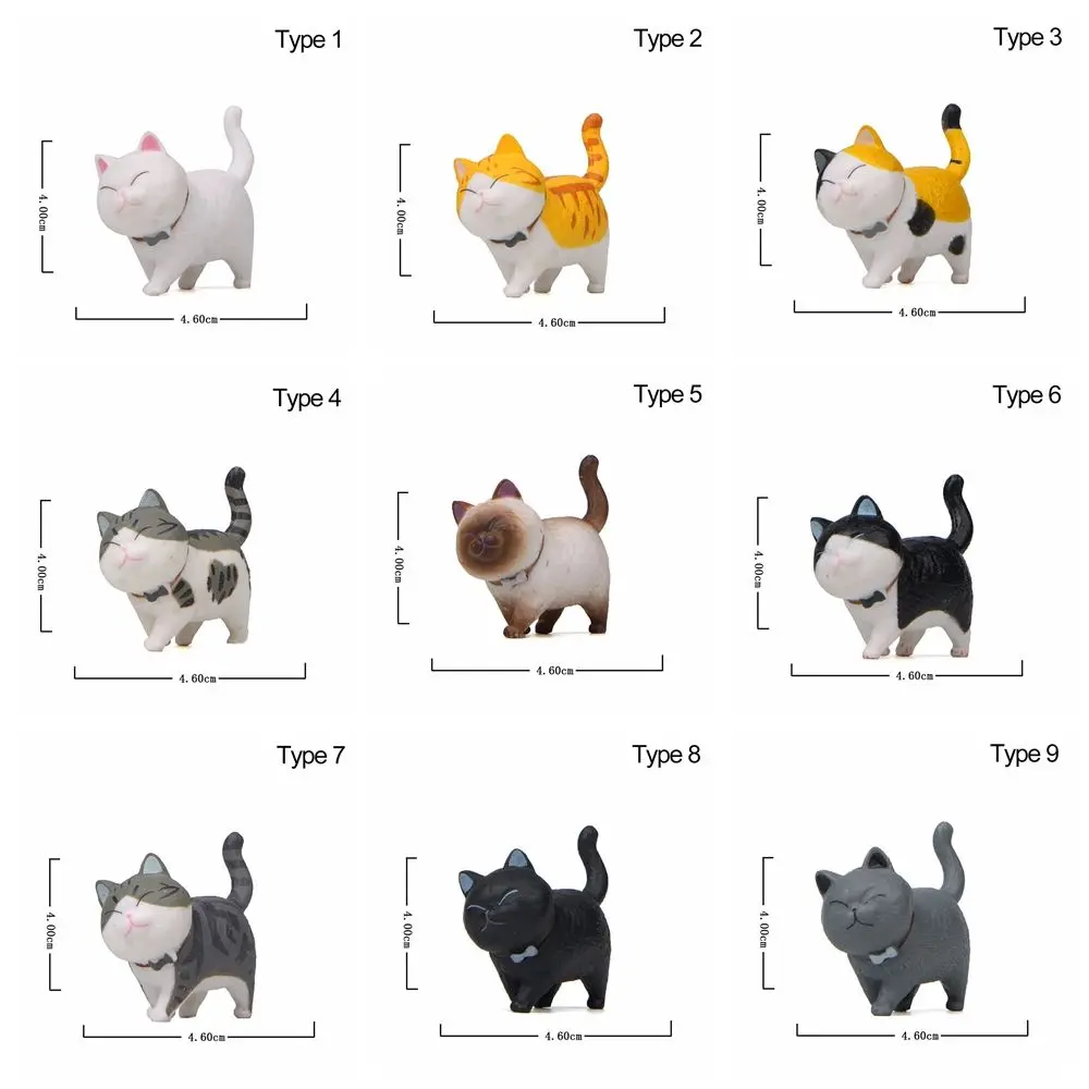Whimsical Kitten Figurine with Bowknot - Cute Desktop Ornament and Dollhouse Decor