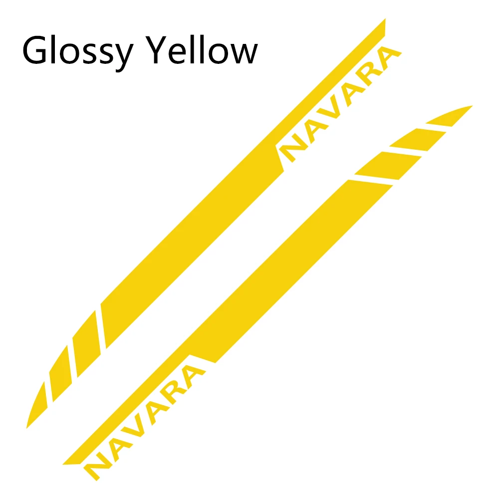 Glossy Yellow Автомобильный Стайлинг боковой двери полосы наклейки Автомобильная виниловая пленка Украшение Наклейка для Nissan NAVARA Автомобили DIY автомобильные принадлежности для тюнинга - Название цвета: Glossy Yellow