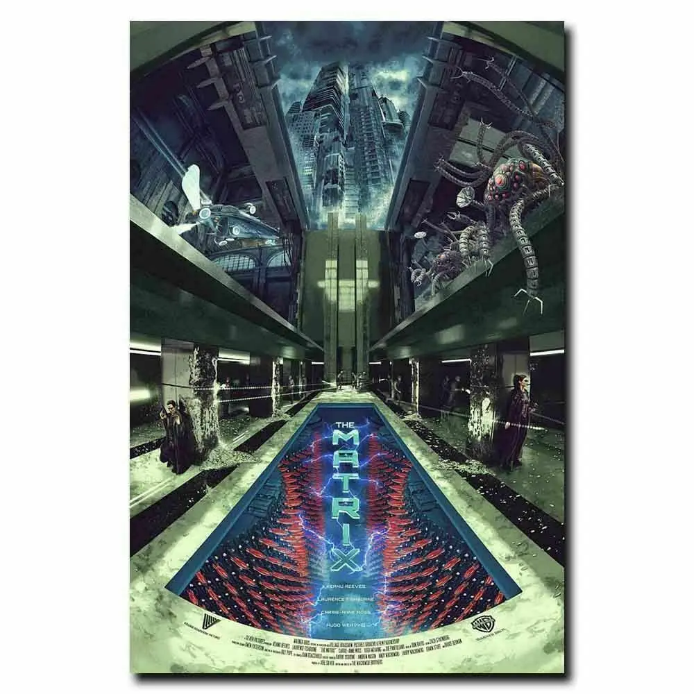 Hot The Matrix Classic Movie Vintage Film Silk Fabric Wall Poster Art Decor Sticker Bright | Дом и сад