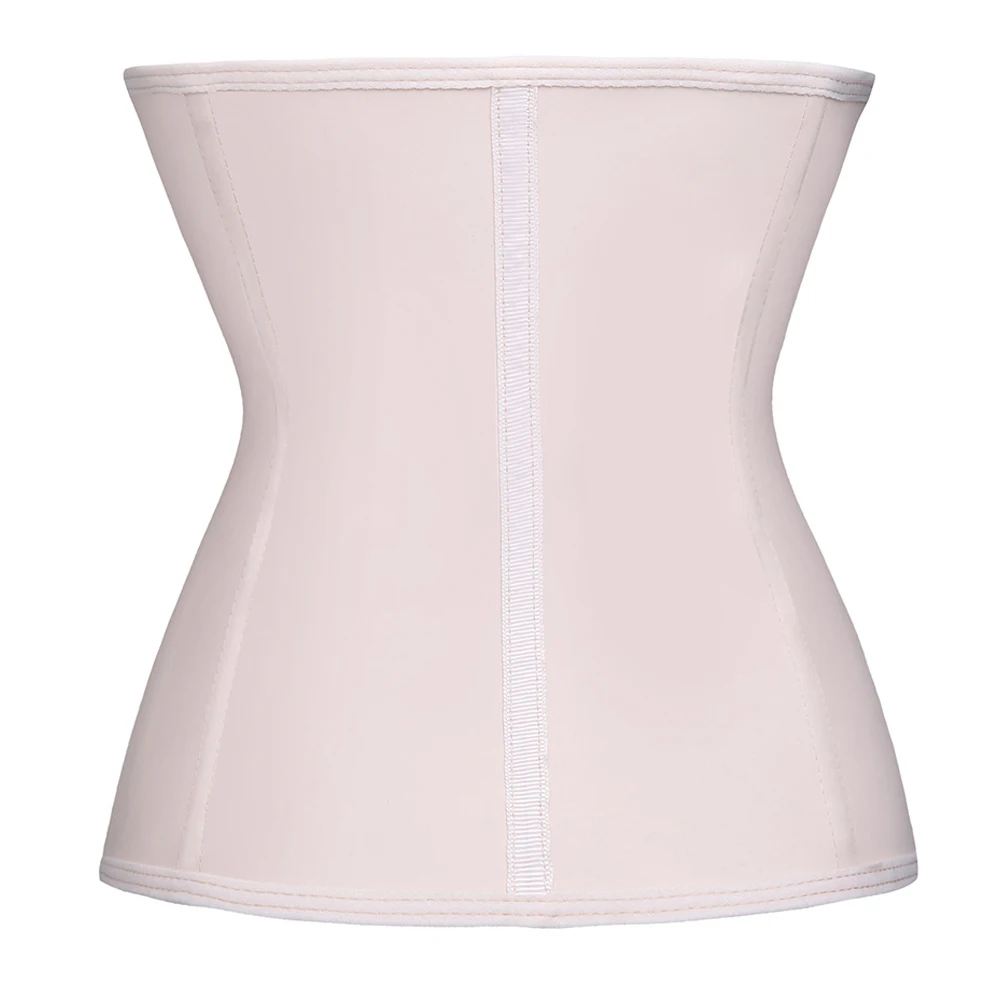 Women Rubber Latex Waist Trainer Corset Body Shaper Slimming Belt Waist Cincher2 layer 9 Steel Bones Shapewear