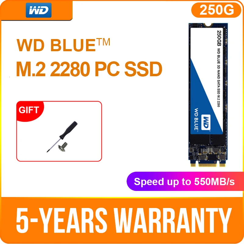 WD Blue M.2 SSD 1 ТБ твердотельный накопитель Жесткий диск NGFF внутренний M.2 2280 ssd 1 ТБ для портативных ПК Тетрадь