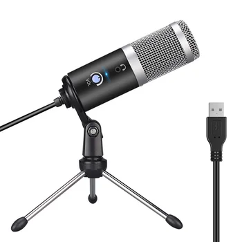 

Studio Vocals USB Microphone Cardioid Condenser Recording With Tripod Stand Angle Adjustable For Computer Streaming Broadcast