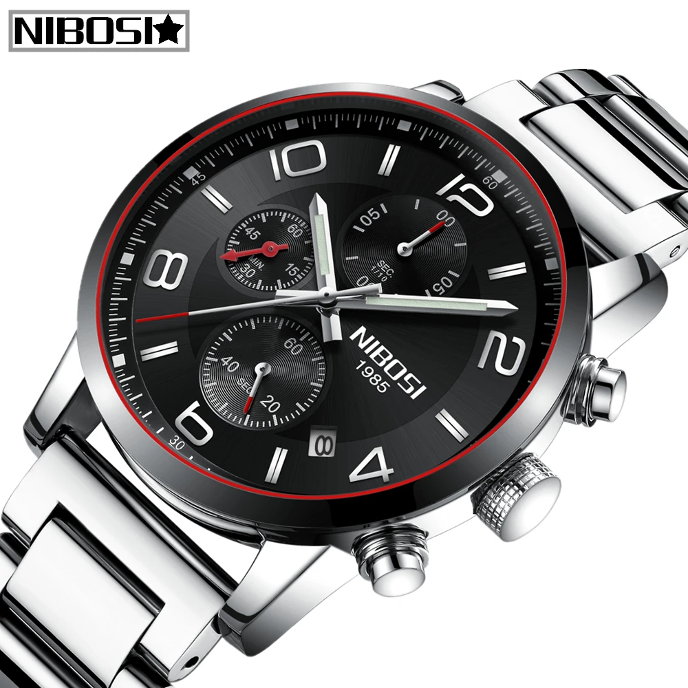 Relogio Masculino NIBOSI 2020 новый тип Роскошные часы кварцевые модные из нержавеющей стали