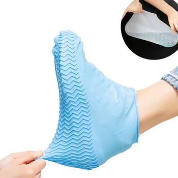 

Fashion waterproof rain boot covers reusable silicone shoe covers for men and women outdoor non-slip rubber rain boots overshoes