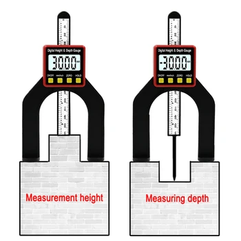 

Digital Depth Gauge 0-80mm Digital Depth Height Gauge LCD Display Magnetic Woodwork Measuring Tool (without Battery)