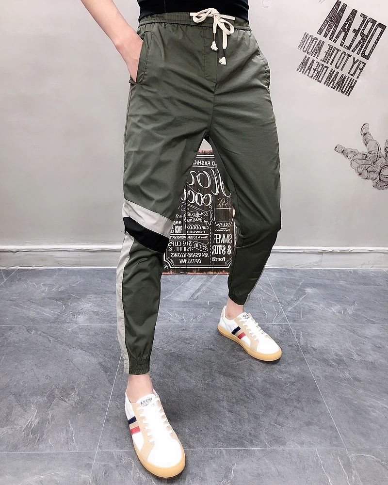 Zomer в стиле «хип-хоп» Повседневное Tactische Broek джоггеры Broek Heren Цвет Блок Лоскутные Брюки карго шаровары, штаны для бега, Broek, уличная Mannelijke