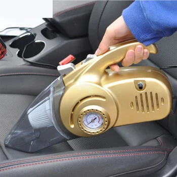 

Portable Car Handheld Vacuum Cleaner Golden Electric Air Pump Tire Inflator LED Light 12V Vacuum Cleaner For Car