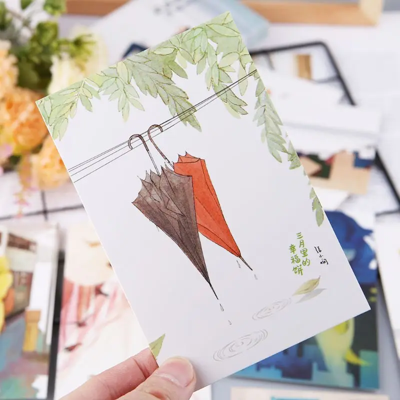 30 hojas de pinturas Happyness, Postales Retro Vintage, tarjetas de regalo de Navidad, póster de deseos
