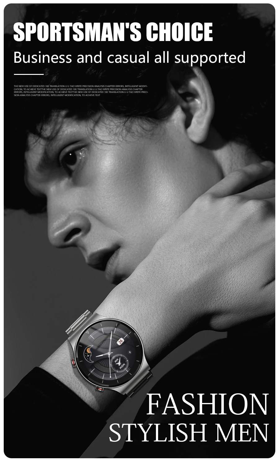 Men's Smart watch Sports watch Full screen touch Bluetooth call Heart rate monitoring IP67 waterproof For men 9 H2b09d65964684cf0a00c66ef9eeac082H