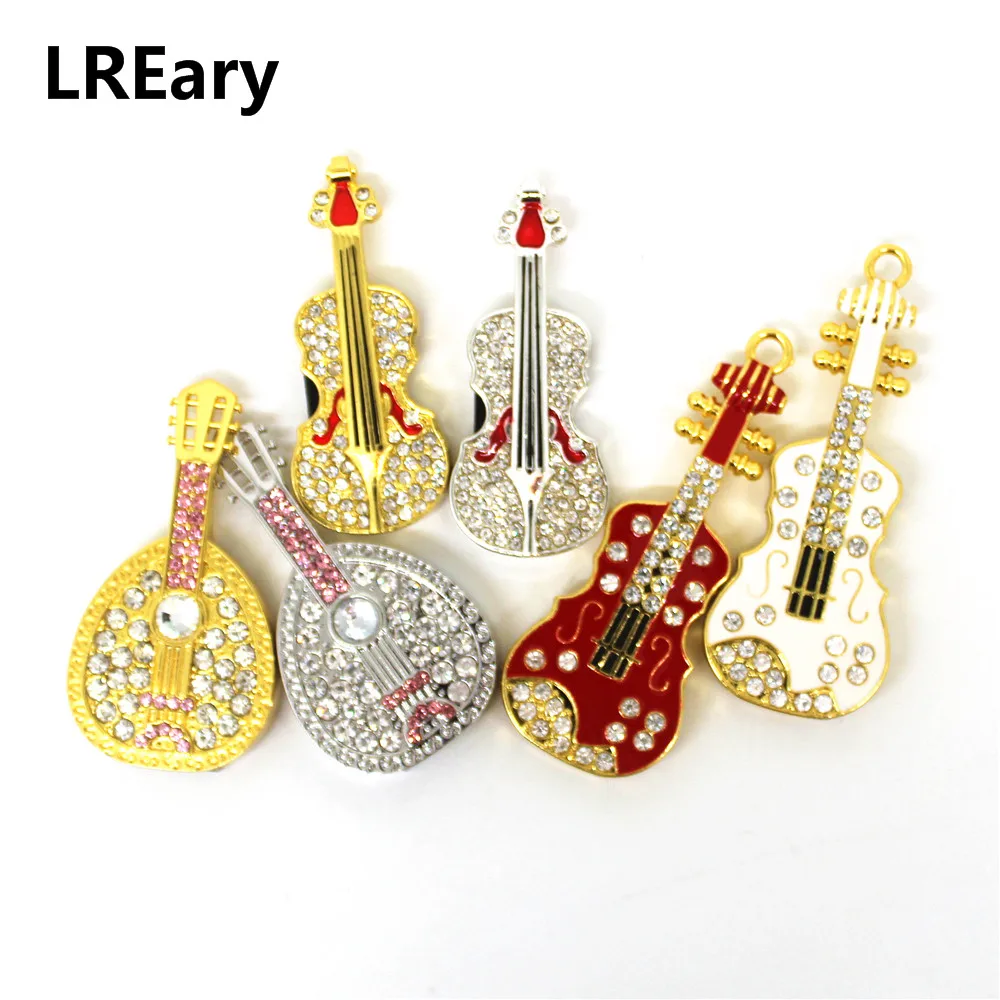 

Metal Cello Pen Drive 4GB 8GB 16GB 32GB 64GB U Disk 128GB USB Flash Drive Crystal Violin Lute Pendrive Cle Memoria Stick