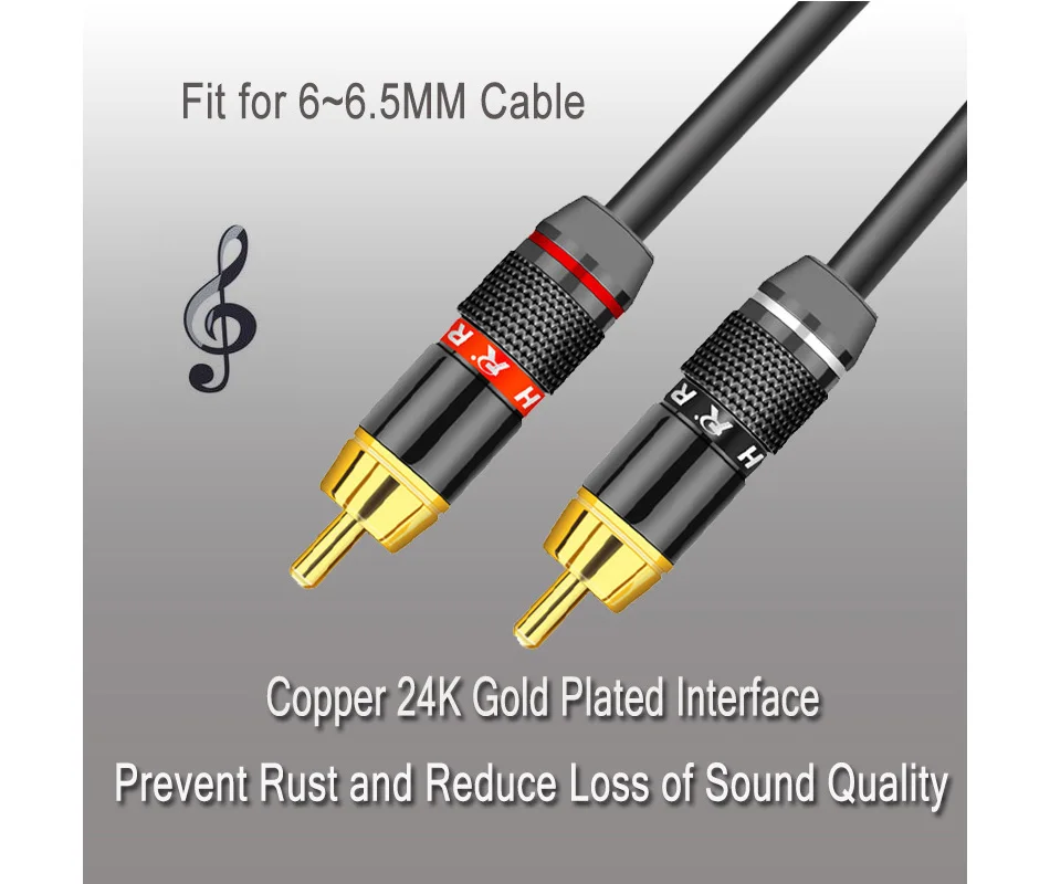 12 шт./лот RCA штекер разъем высокое качество Позолоченные пайки разъем динамик кабель провода разъем 6 пар красный+ черный