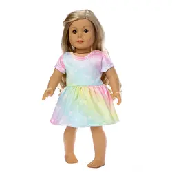 2 предмета, 18 дюймов, 43 см, аксессуары для кукол, леопардовая юбка с подсолнухами для маленьких девочек, радужная юбка, костюм для малышей