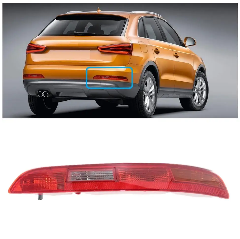 Для Audi Q3 2011 2012 2013 Автомобильная задняя сторона нижний бампер противотуманные фары Задний светильник красный задний тормоз Галогенная Авто нижний - Цвет: Right Side