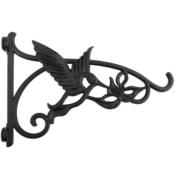 

Heavy Duty Hanging Brackets,2Pcs 13Inch Hand Forged Cast Iron Wall Mount Bracket Durable Rust-Resistant Bird Hook