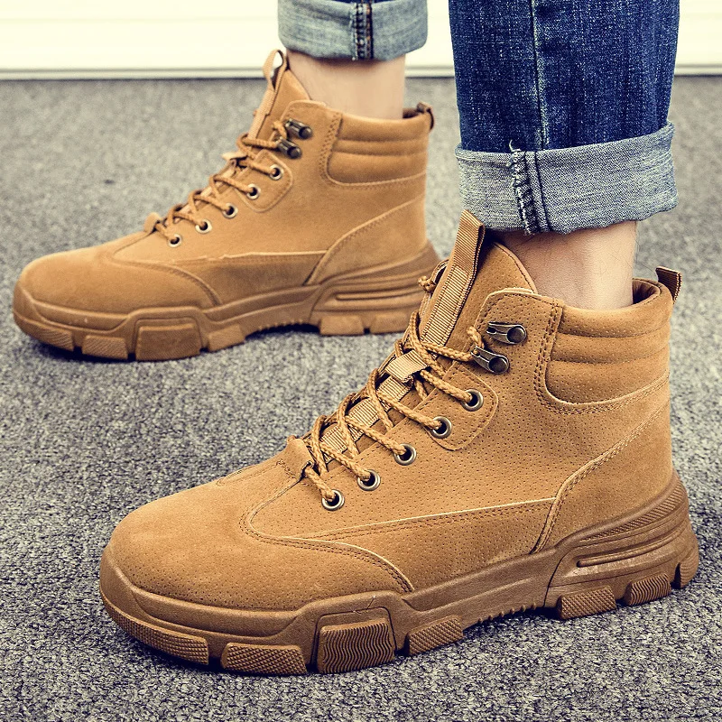 

Martin Boots Men's Winter Retro British Style Hight-top Shoe Men's Versatile Korean-style Mid-top Worker Boot Autumn Trendy Shoe