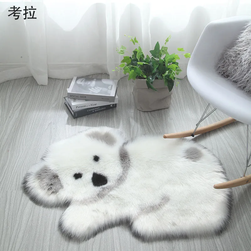 

New Rug Cartoon Floor Carpets Fluffy Mats Panda Koala Print Mat Living Room Bedroom Bedside Area Rugs Carpet Home Doormat