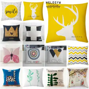 

Cotton Linen Printed Pillow Covers For Office Home Geometry Pillow Case Throw Pillowcase
