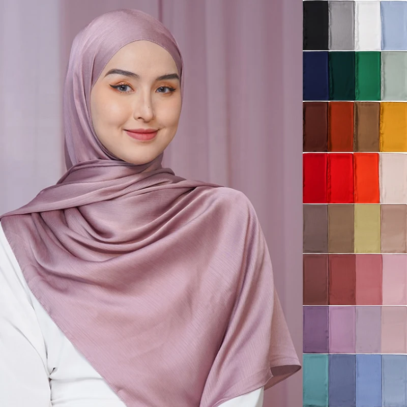 Plain Pearl Chiffon Hijab Scarf for Autumn Winter Muslim Islamic Shawl Headwrap Women Smooth Headscarf Headband Turban Scarves solid crinkle crepe chiffon hijab scarf for women islam turbans plain shawl muslim fashion hijab wrap headscarf scarves headband