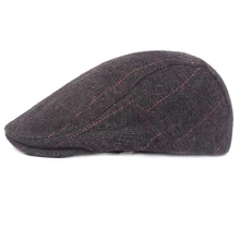 Autumn Winter Men Berets Cap Hats Herringbone Tweed Cap British Western Style Woolen Cloth Flat Classic Vintage Cap