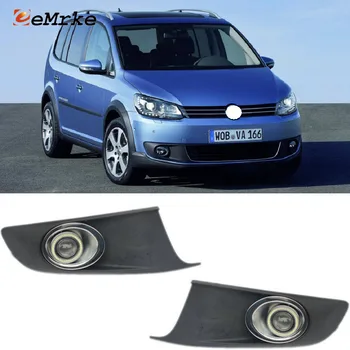 

eeMrke Car Styling Daytime Running Lights For Volkswagen Touran I GP2 2011 - 2015 LED Angel Eyes DRL Halogen H11 55W Fog Light