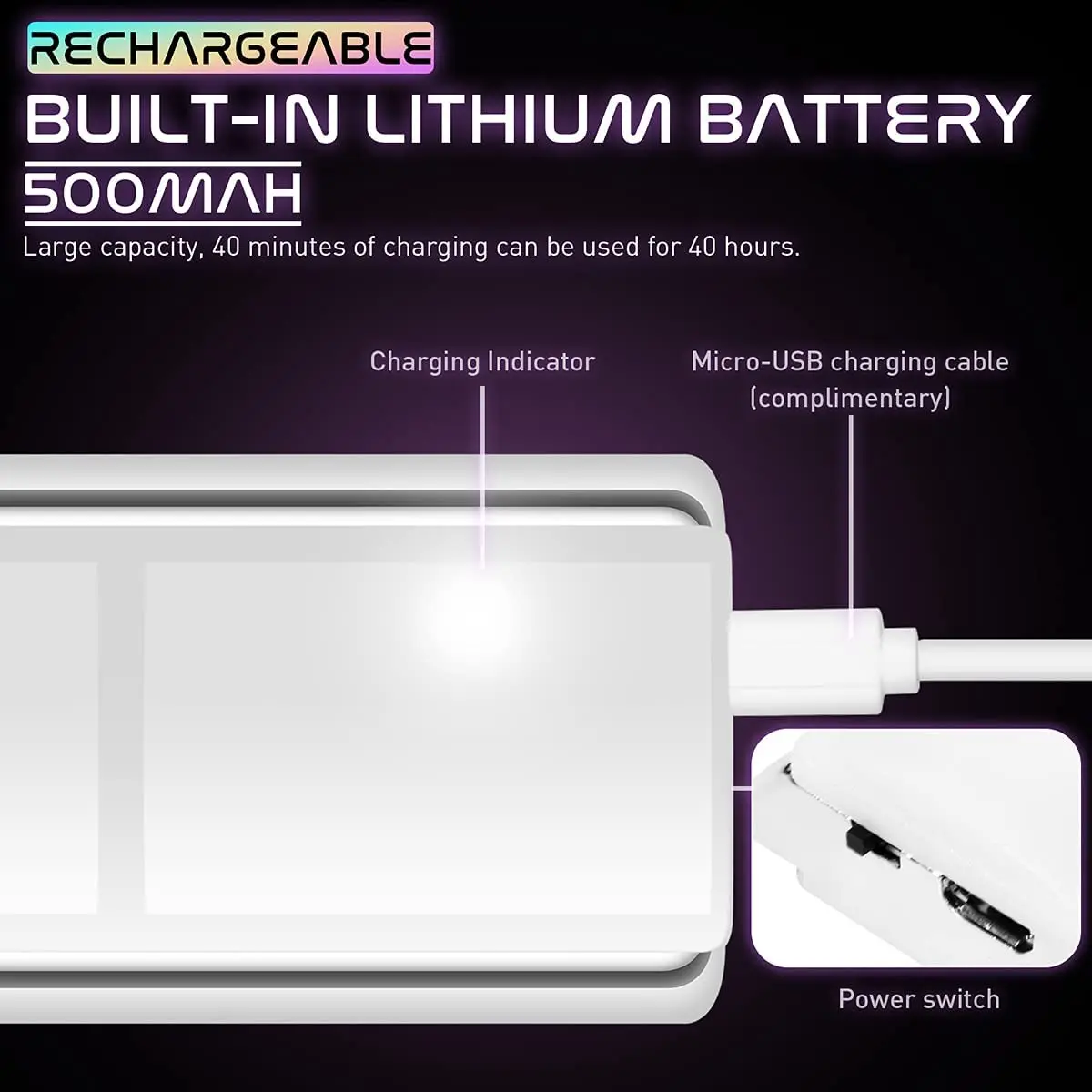 Wireless RGB LED Car Interior Floor Decorative Atmosphere Lamp Ambient Light Accessories USB Charging Portable Remote Control