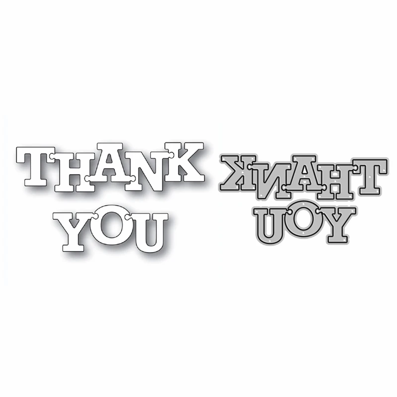 Новинка форма для творчества с надписью Thank You Word Bold 2020 металлические Вырубные