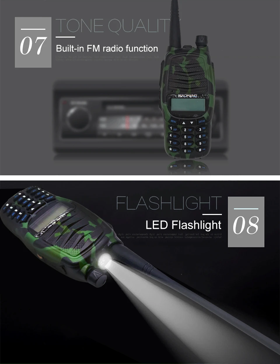 Baofeng BF-UV990, 8 Вт, высокомощная рация, 10 км, обновленная VHF УВЧ, ВЧ-трансивер, мощная двухсторонняя радиостанция
