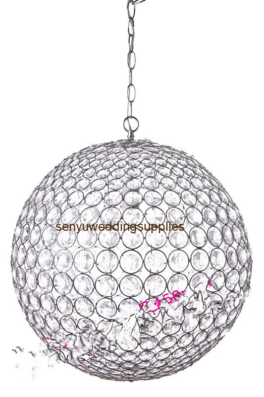 New style 10pcs)20cm diameter)silver crystal hanging ball centerpiece candle holder for wedding hall decoration senyu1345