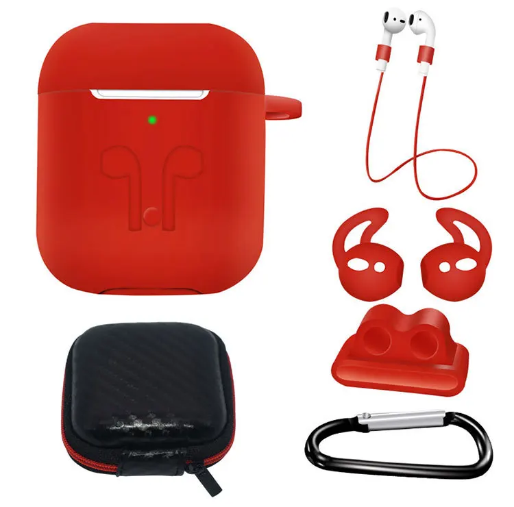 6 в 1 силиконовый чехол для Airpods 1 для Air Pods 2 противоударный чехол для наушников водонепроницаемый для Iphone bluetooth наушники аксессуары