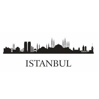 

ISTANBUL Skyline Decal Wall Sticker Vinyl Stickers Decor Mural Art Living Room Home Decoration Landmark Skyline Wall Decal