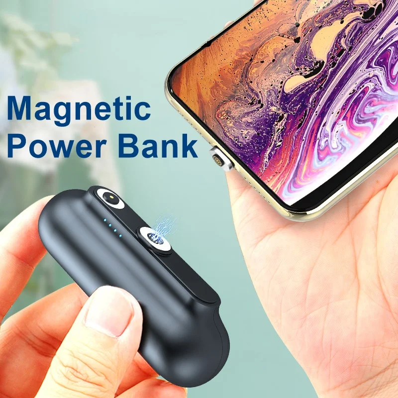 Tongdaytech 2 в 1 магнитное зарядное устройство для Iphone X 8 11 Xiaomi магнитное быстрое зарядное устройство для телефона 2600 мАч power Bank Carregador Portatil