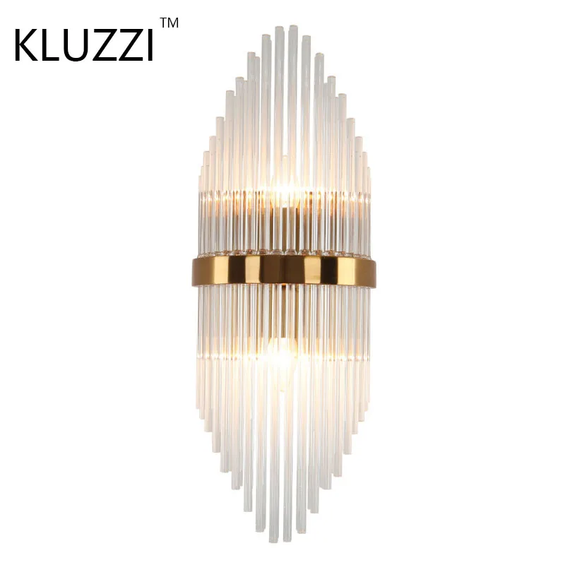 Kluzzi роскошное золотистое светодиодное настенное бра с кристаллами декоративная