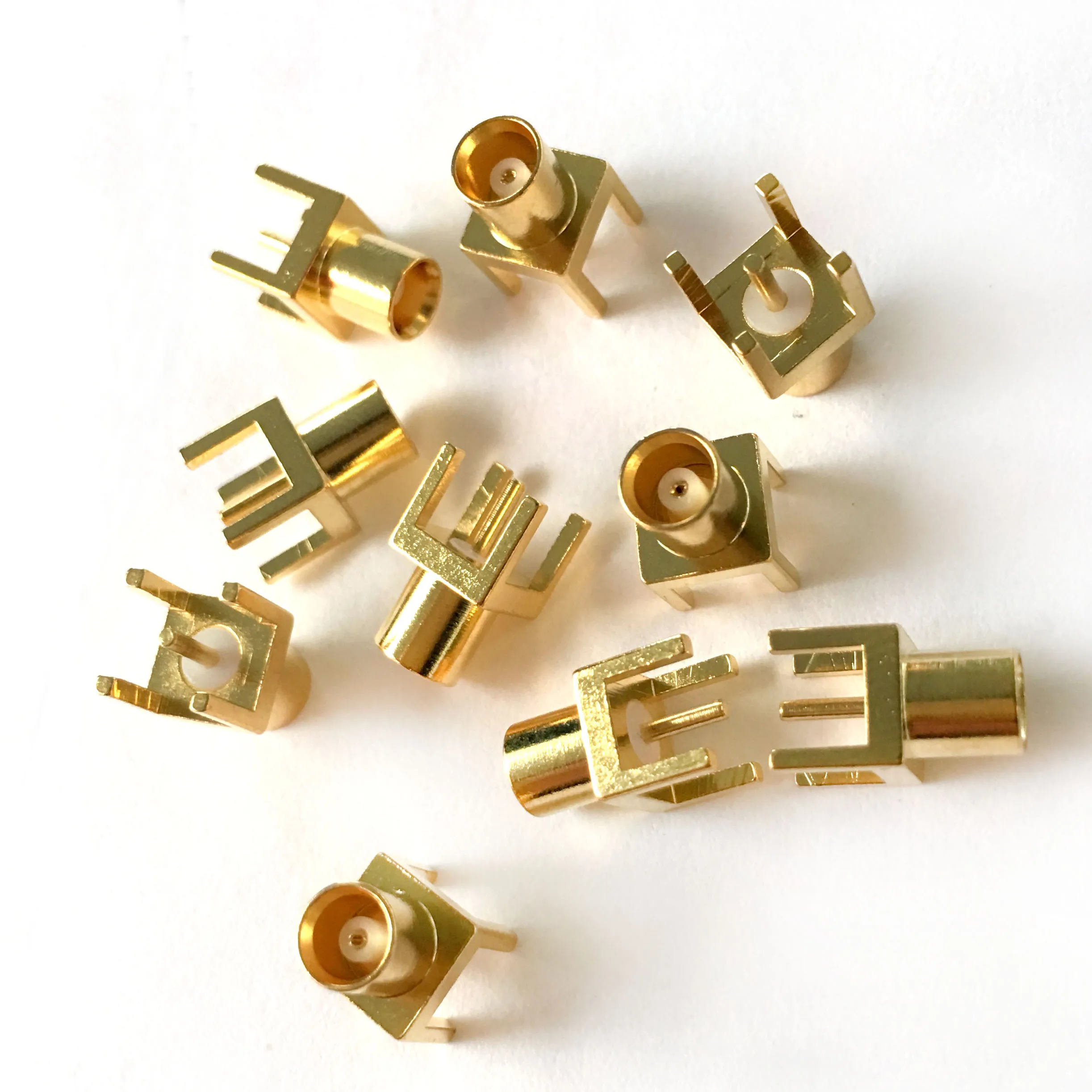 100 шт. Медный позолоченный 50ohm MCX женский прямой разъем RF коаксиальный PCB Крепление