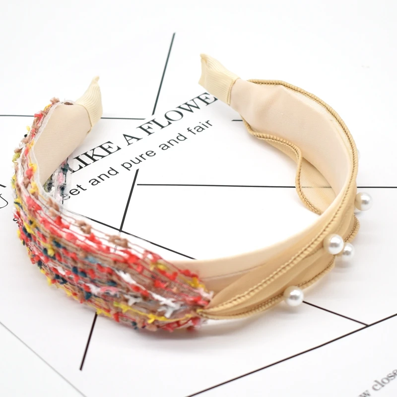 

Hand Made Retro Hair Accessories Hair Bows Crystal Crown Hair Band Headbands For Girls Pearl Yarn Headwear