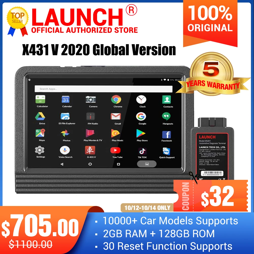 Launch X431 V Wifi/Bluetooth полная система Диагностический инструмент X-431 v Pro mini ECU кодирование OBD2 сканер обновление онлайн 2 года бесплатно - изображение